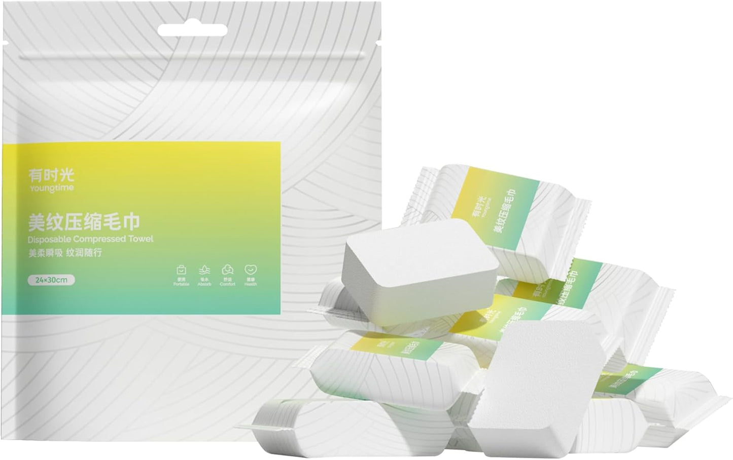 YOUNGTIME Mini Compressed Towels,Disposable Face Compressed Towel, Portable Compressed Coin Tissue for Travel,20 Pack