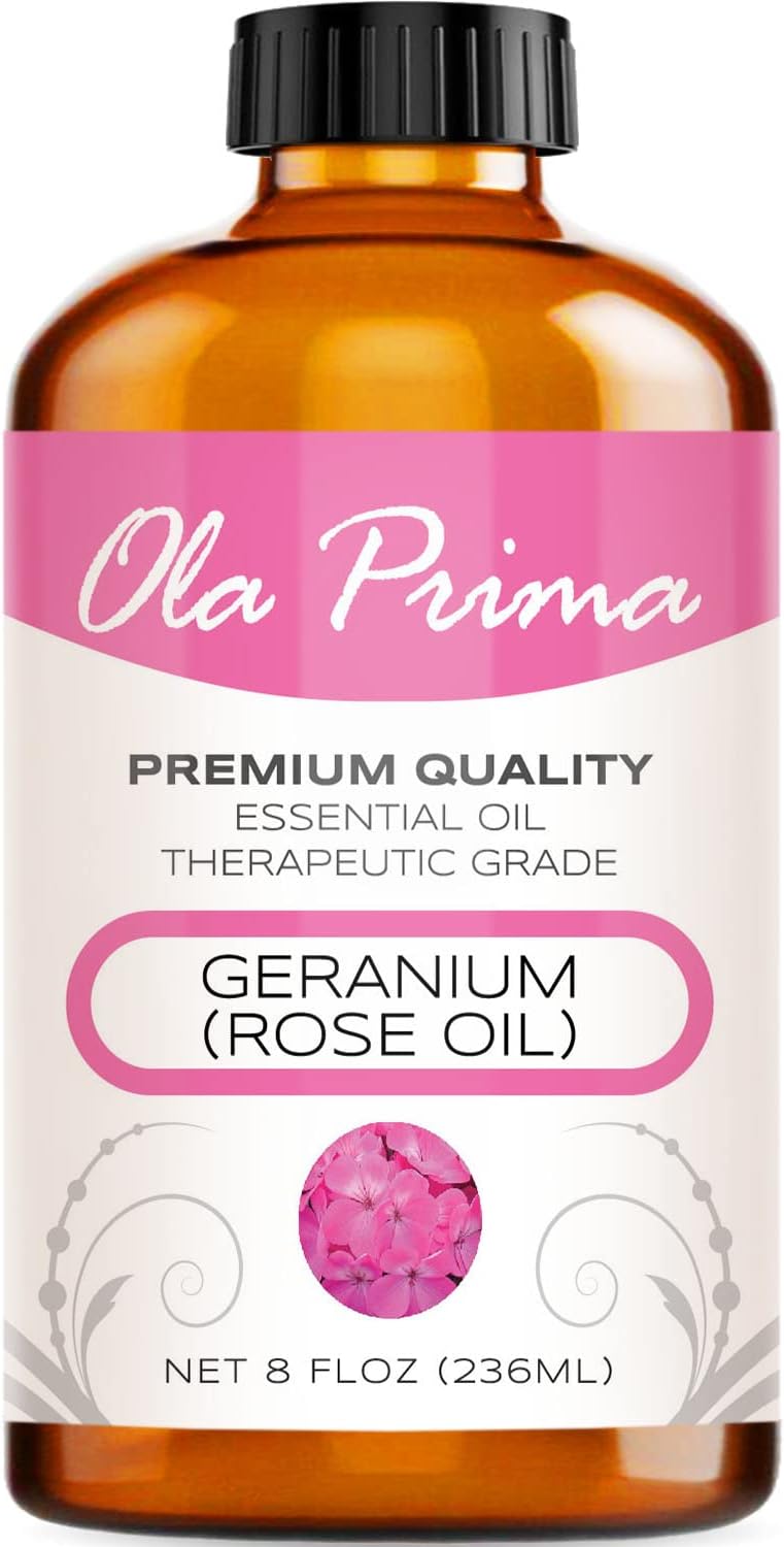 Ola Prima Oils 8oz - Rose Geranium Essential Oil - 8 Fluid Ounces