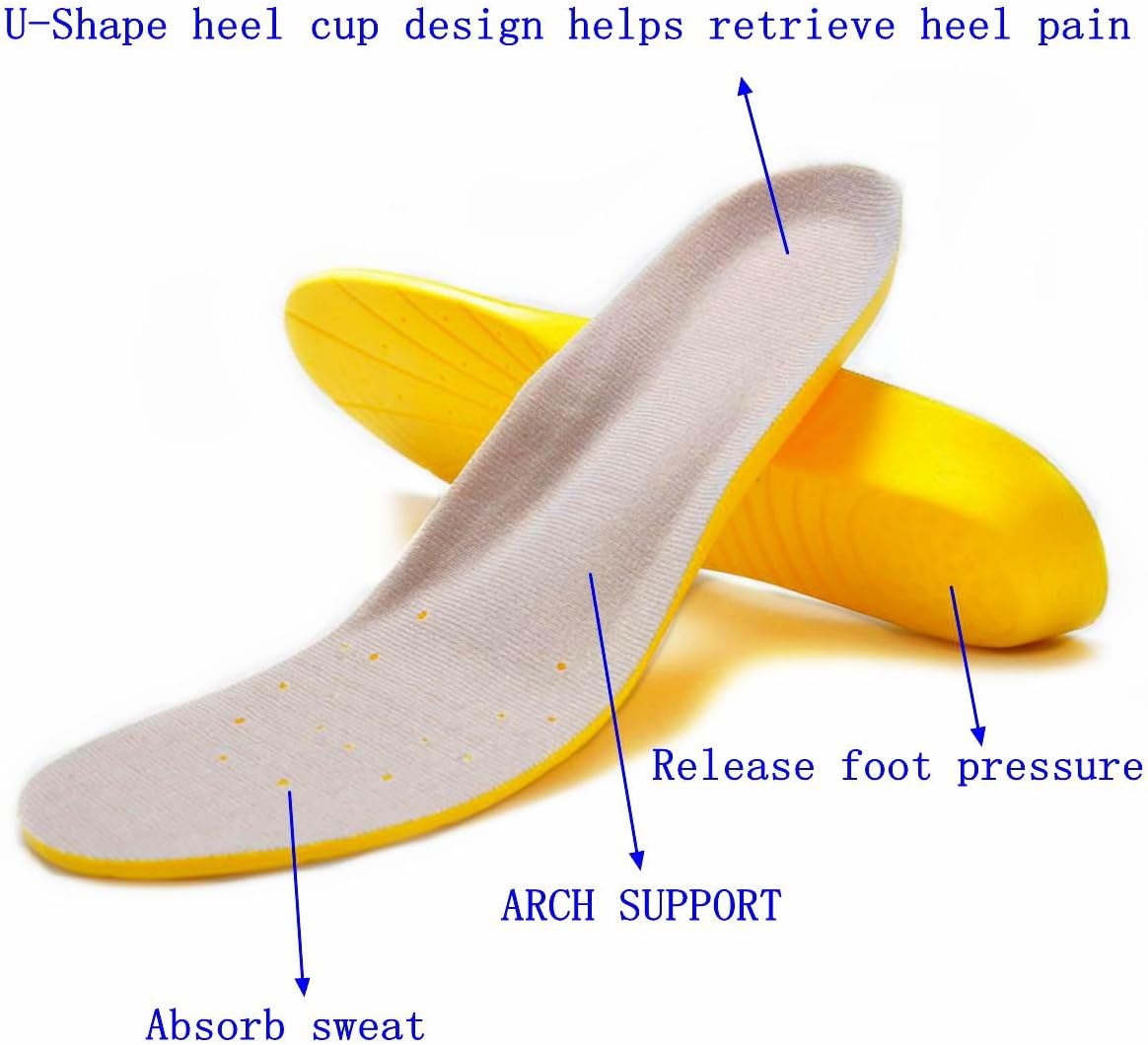 Shoe Insoles, Memory Foam Insoles, Providing Excellent Shock Absorption and Cushioning for Feet Relief, Comfortable Insoles for Men and Women for Everyday Use, S [US M: 4-6/W: 5-7]
