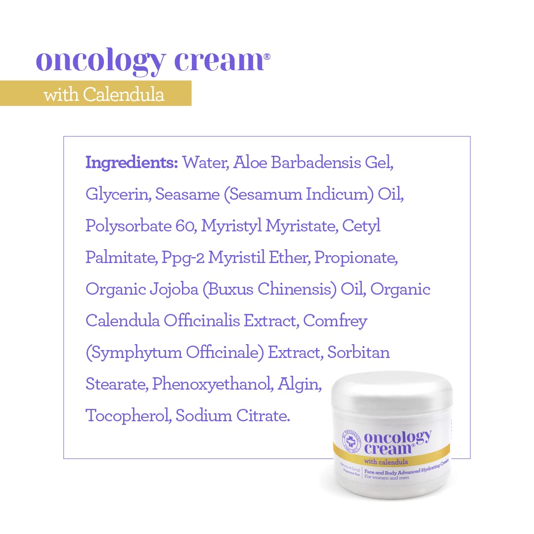 PhysAssist Oncology Calendula Cream Face & Body Advanced Hydrating Cream, for Men & Women after Radio or Chemo. 4 oz jar.