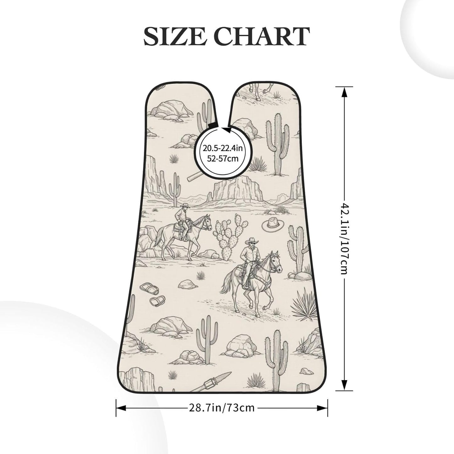 Non-Stick Beard Bib for Shaving, Western Desert Cowboy Riding Horses Shave Bib, Waterproof Hair Catcher with Suction Cups, Grooming Apron Men Husband