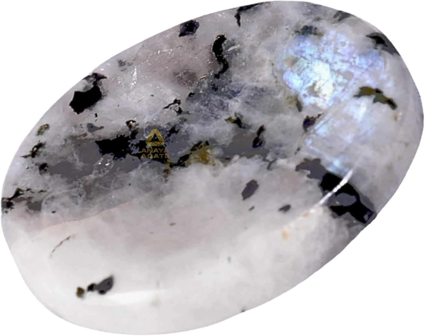 Rainbow Moonstone Worry Stones – Crystal Thumb Worry Stone for Anguish, Stress – Relaxing and Soothing Balance Stones for Meditation, Stress Relief – Healing Stones and Crystals for Men and Women