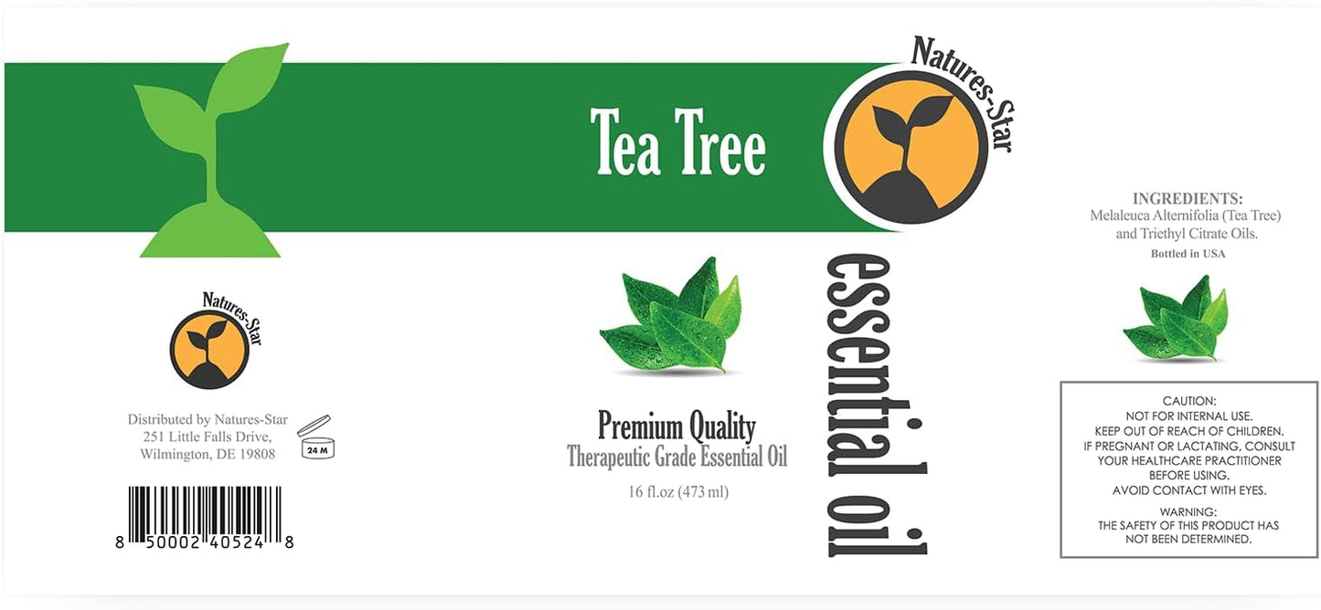 2 Pack 16oz Bulk Size Tea Tree Essential Oil - (32 Ounce Total) - Therapeutic Grade Essential Oil - 16 Fl Oz Tea Tree Oil Bottles - Bulk Tea Tree Oil - Bulk Essential Oils