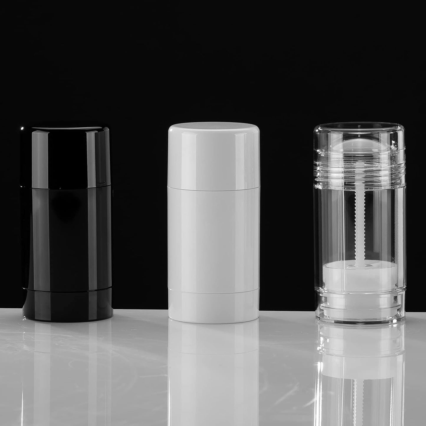 Tekson 2.5oz Empty Refillable Deodorant Containers, 3PCS Twist-UP Containers Tubes, Empty Balm Travel for Lotion Stick