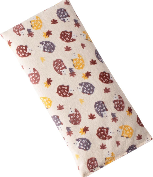 Microwave Heating Pad Filled With Flax Seed and Choice of Dried Herbs, Herbal Cold Pack, Good Size for Back Pain and Cramps, Hot and Cold Therapy, 6" x 12" (Yellow Hedgehog, Lavender)