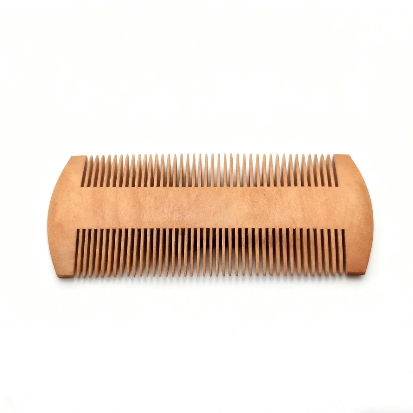 Wooden Beard Comb - Fine & Coarse Teeth, Perfect for Balms & Oils - Pocket-sized Comb for Beards & Mustaches
