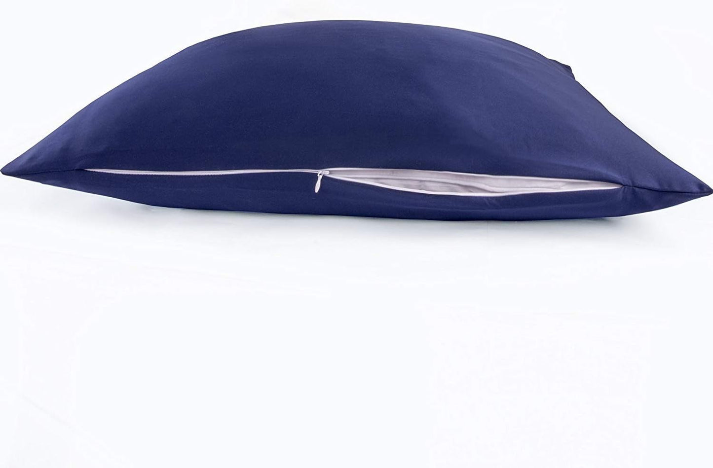 Satin Silk Pillowcase for Hair and Skin, Black Pillow Cases Standard Size Set of 4 Pack Super Soft Pillow Case with Zipper Closure (Navy, Queen(4 Pack))