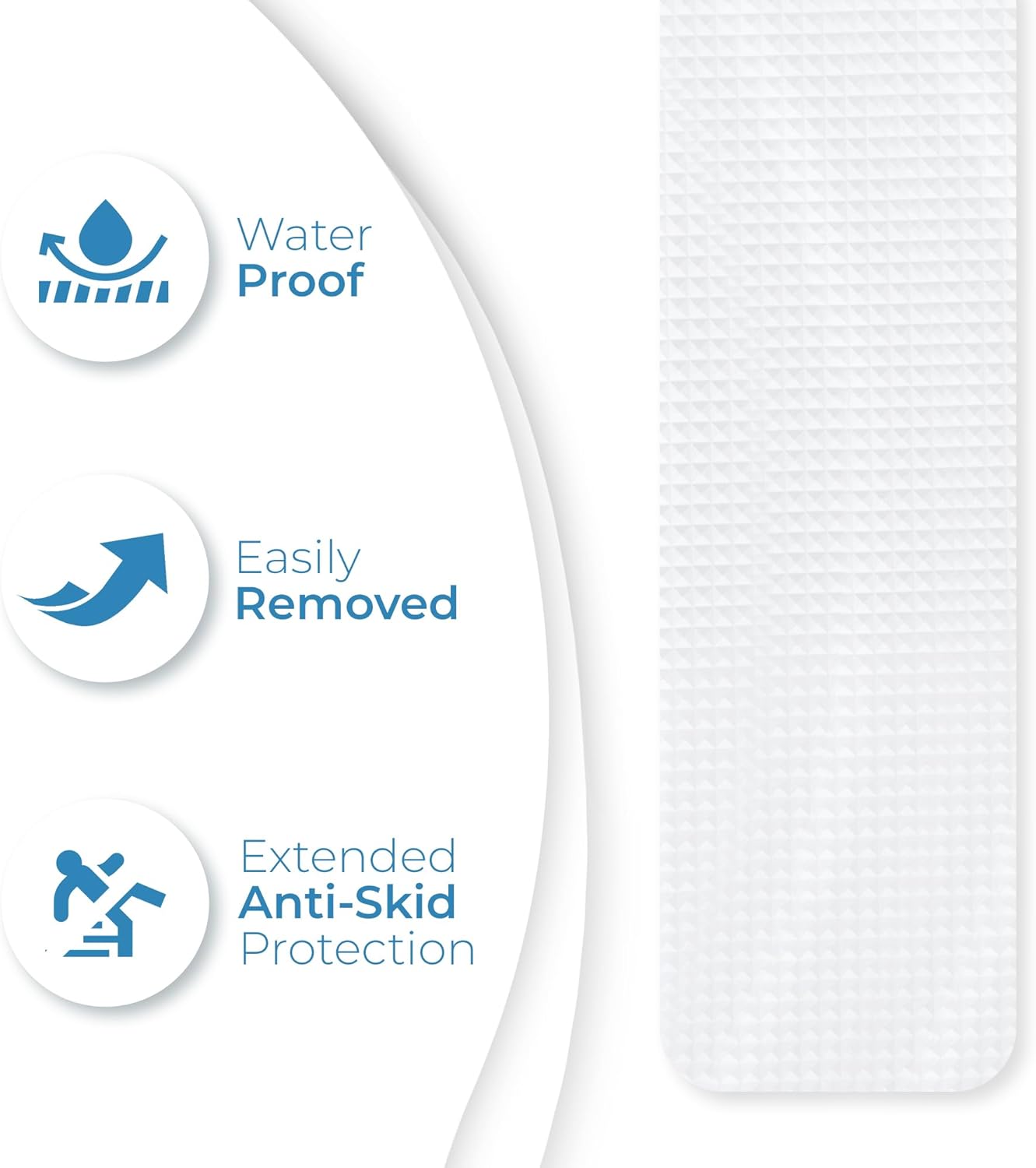 Anti Slip Shower Stickers 24 PCS, White Non-Slip Shower Strips for Adults, Premium Adhesive Bath Tub Stickers