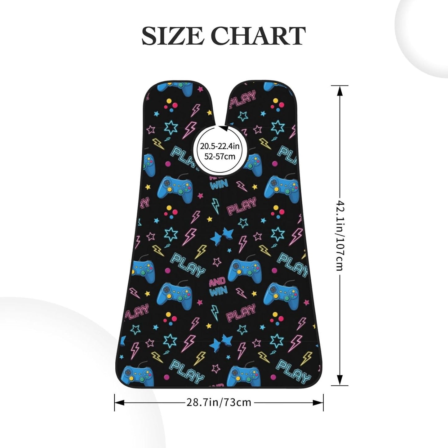 No-Slip Shaving Bib, Beard Grooming Apron with Strong Suction Cups, Video Gamers Video Game Blue