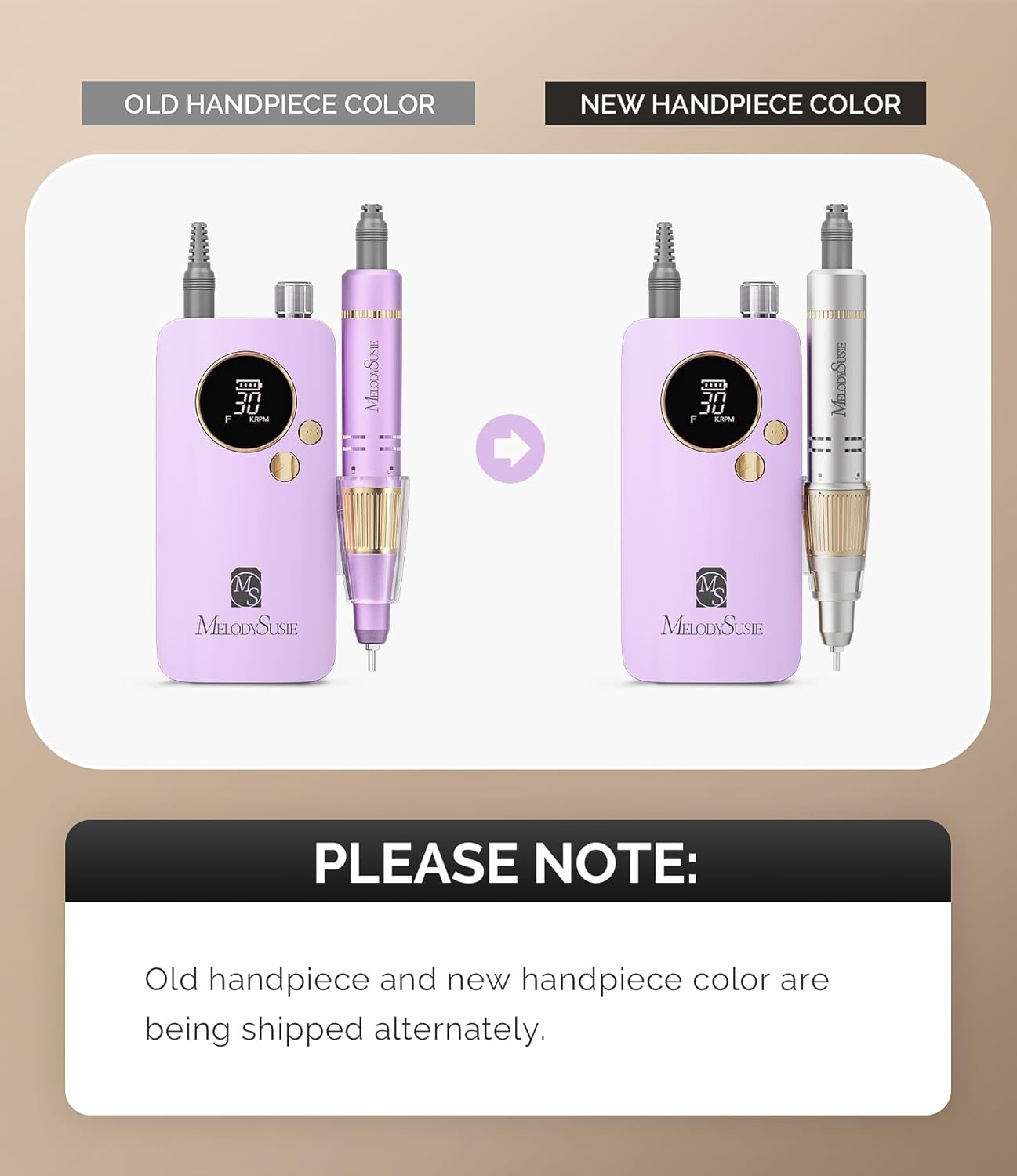 MelodySusie Portable Nail Drill 30000 RPM,Professional Rechargeable Electric Nail File,SC320F Cordless Nail E File for Acrylic Nails Gel Polishing Removing,Efile Nail Kit for Manicure Salon,Purple