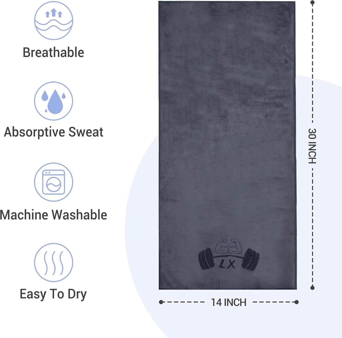 4 Pack Yoga Towel(14"x30"), Super Soft, Quick Dry Sports Towel for Neck and Face, Breathable Absorbent Cooling Towel for Hot Weather, Yoga, Golf, Travel, Camping, Workout,Running