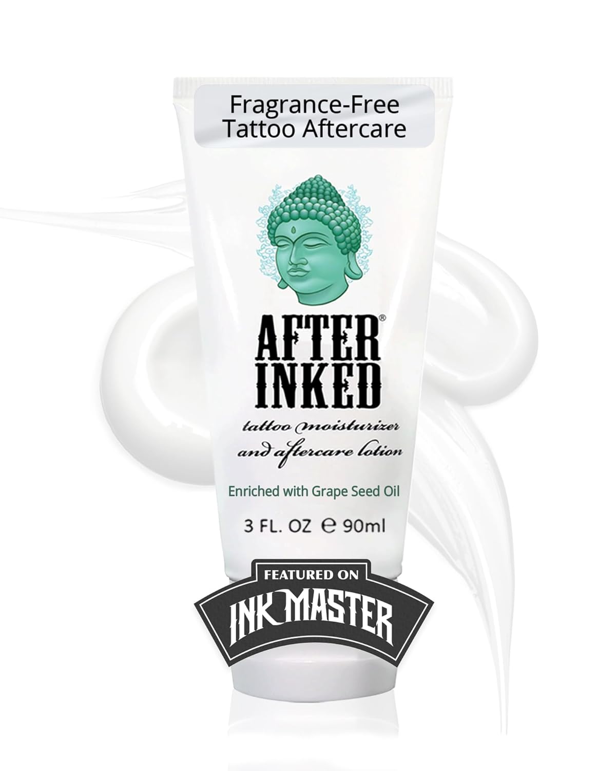 After Inked Tattoo Aftercare Lotion – Moisturizing Balm for Inked Skin, As Seen on INK MASTER – Hydrating Cream with Grape Seed Oil, Skin Nourishment & Daily Maintenance – 3 Fluid oz Tube (1-Pack)