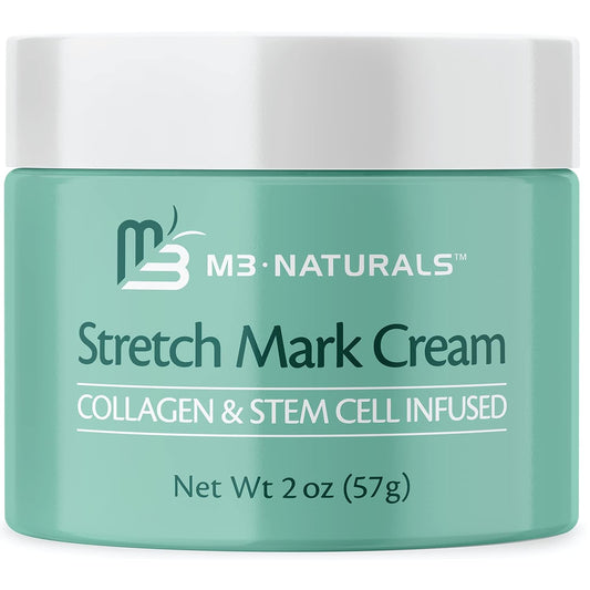 Stretch Mark Cream Infused with Collagen & Stem Cell Maternity Skincare Oil Removes Stretch Mark Prevention & Scar Remover Lotion Green Tea Extract & Raspberry Ketones, 2oz by M3 Naturals