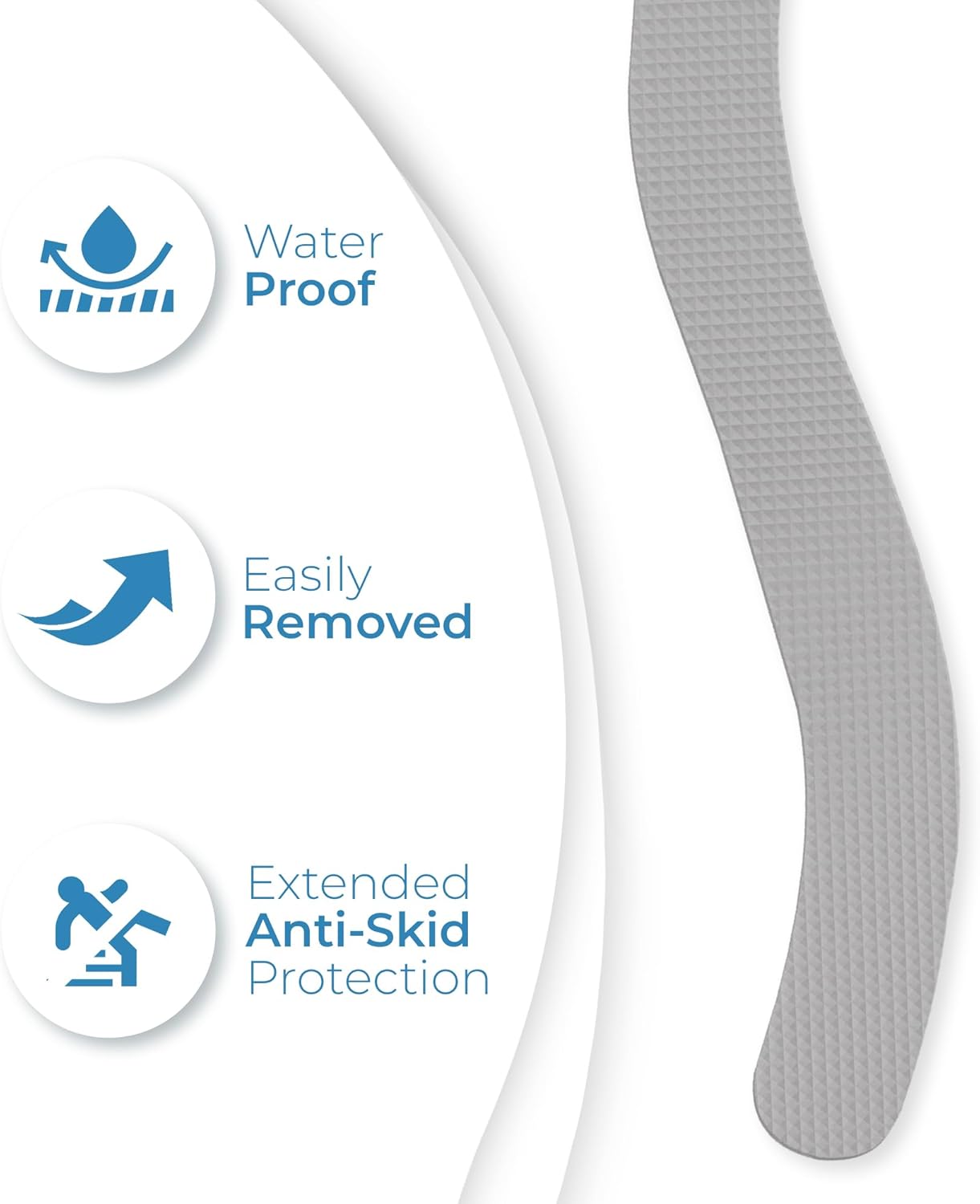 Anti Slip Shower Stickers 24 PCS, Gray Non-Slip Shower Strips for Adults, Premium Adhesive Bath Tub Stickers