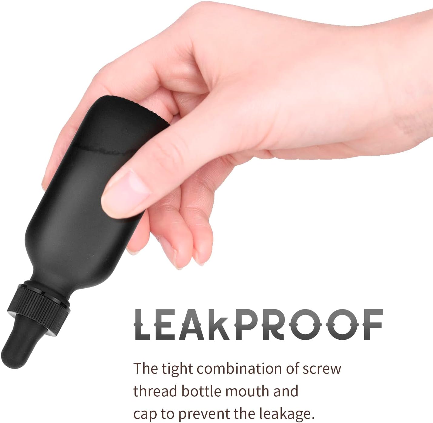 24 Pack Frosted Black Dropper Bottles, 2oz/60ml Glass Tincture Bottles with Measured Eye Dropper, Leak Proof Travel Bottles for Essential Oils/Chemistry Lab Chemicals/Colognes & Perfumes