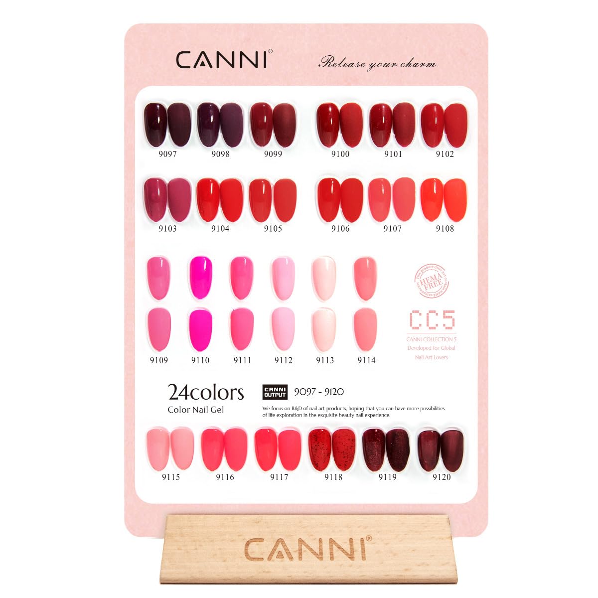 CANNI 30Pcs 9ML Hema-free Gel Nail Polish Set,Dark Red Hot Pink Purple Brown Burgundy Red Jelly Gel Polish Kit Soak Off LED Nail Polish Set Nail Art Starter Manicure Salon DIY at Home