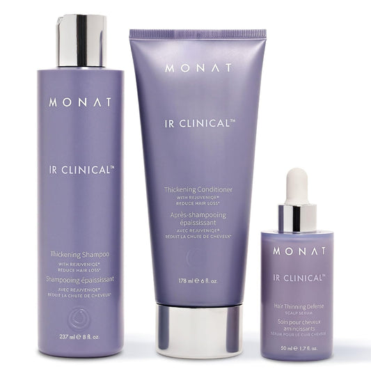 MONAT IR Clinical System – Complete Hair Care Restoration Kit with Thickening Shampoo, Conditioner & Thinning Defense Serum – Strengthens, Protects, & Revives Hair for Thicker, Fuller-Looking Results