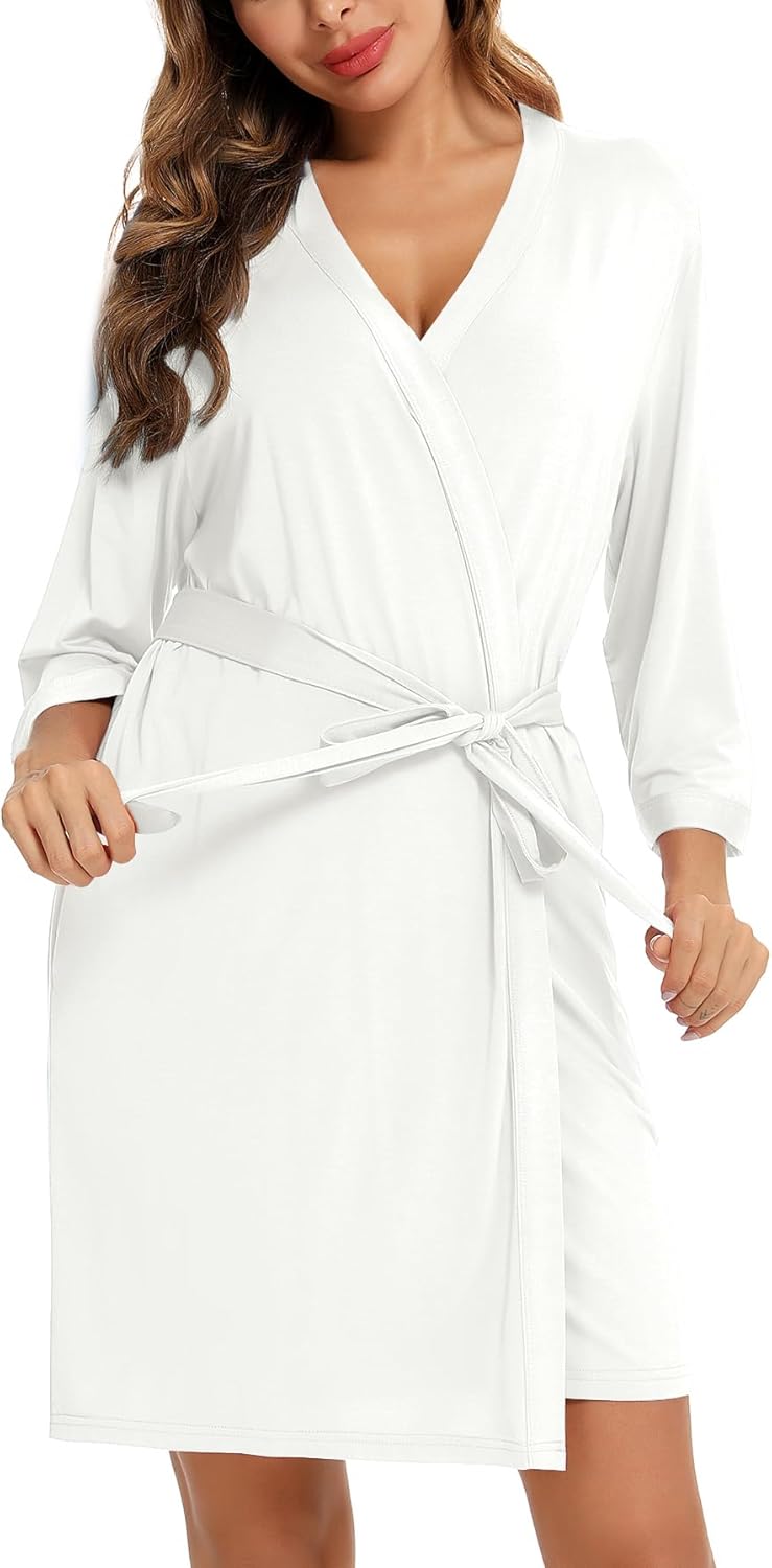 Samring Women's Lightweight Robe Soft Kimono Robes Short Bathrobe for Women Sleepwear