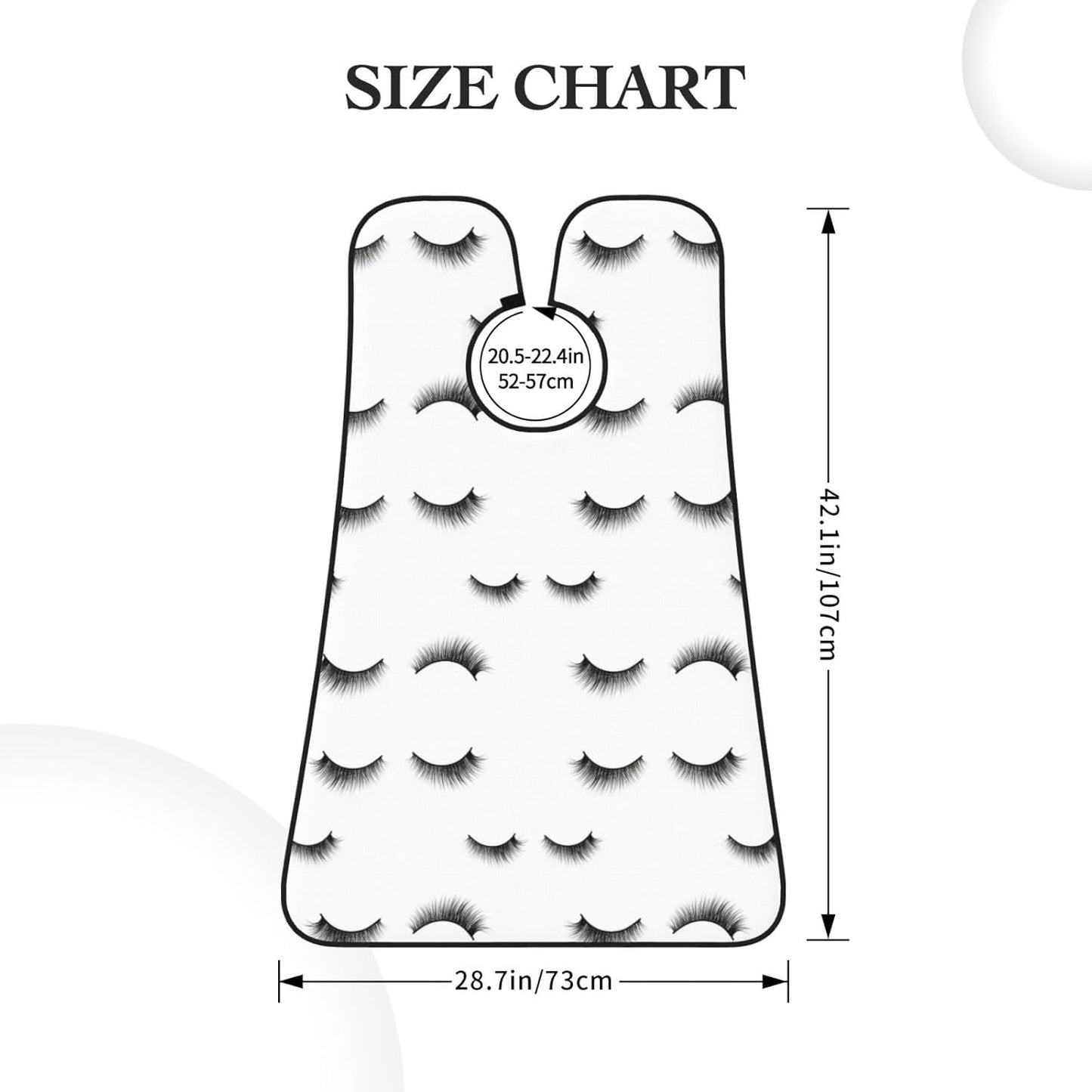 Strong Suction Cup Beard Grooming Bib, Non-Stick Hair Catcher, Waterproof, for Shaving, Black Eyelash White