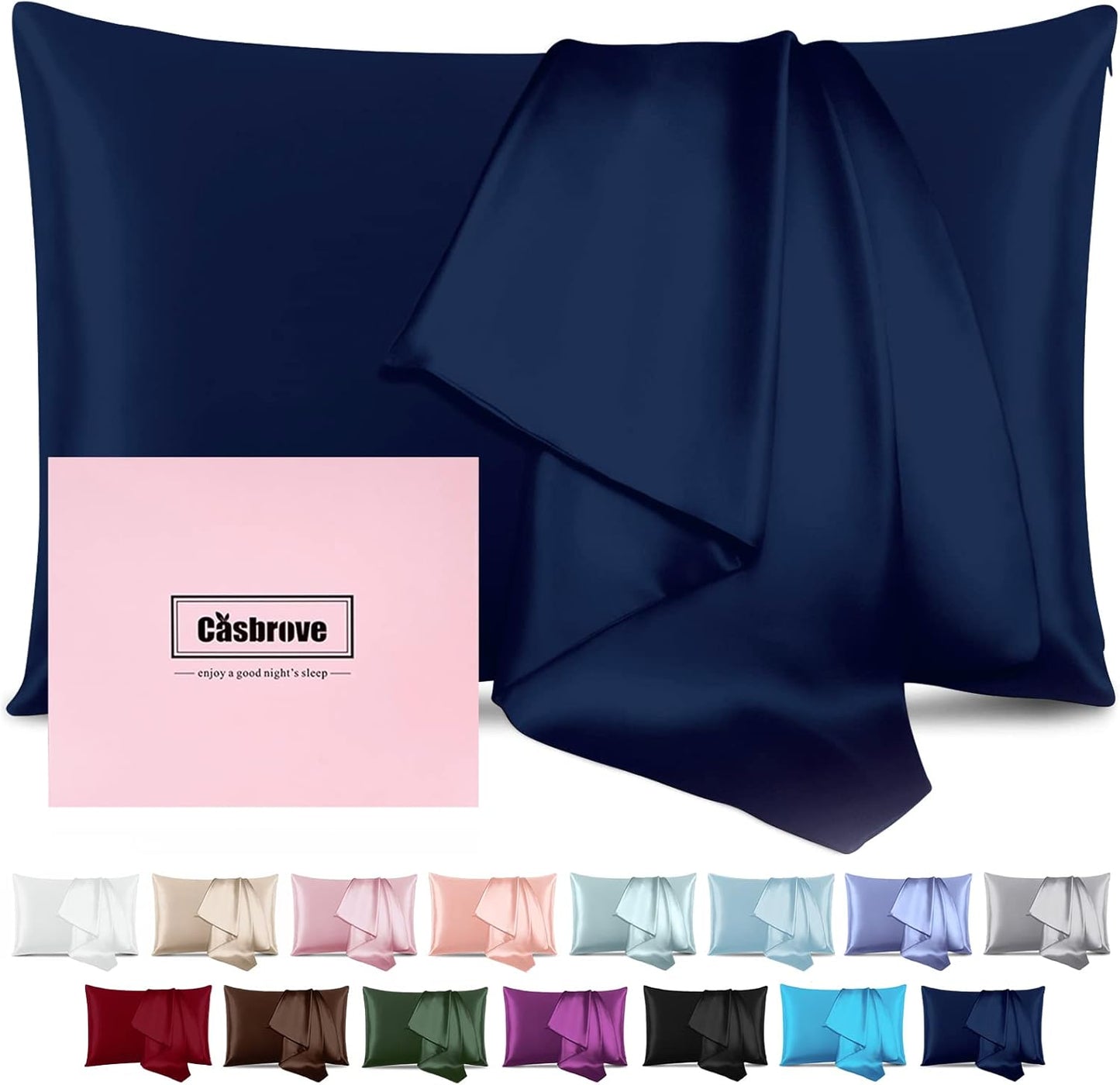 Silk Pillowcase for Hair and Skin Mulberry Silk Pillowcase Soft Breathable Smooth Both Sided Natural Silk Pillowcase with Zipper Beauty Sleep Silk Pillow Case 1 Pack for Gift(Queen,Teal Blue)