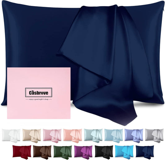 Silk Pillowcase for Hair and Skin Mulberry Silk Pillowcase Soft Breathable Smooth Both Sided Natural Silk Pillowcase with Zipper Beauty Sleep Silk Pillow Case 1 Pack for Gift(Queen,Teal Blue)