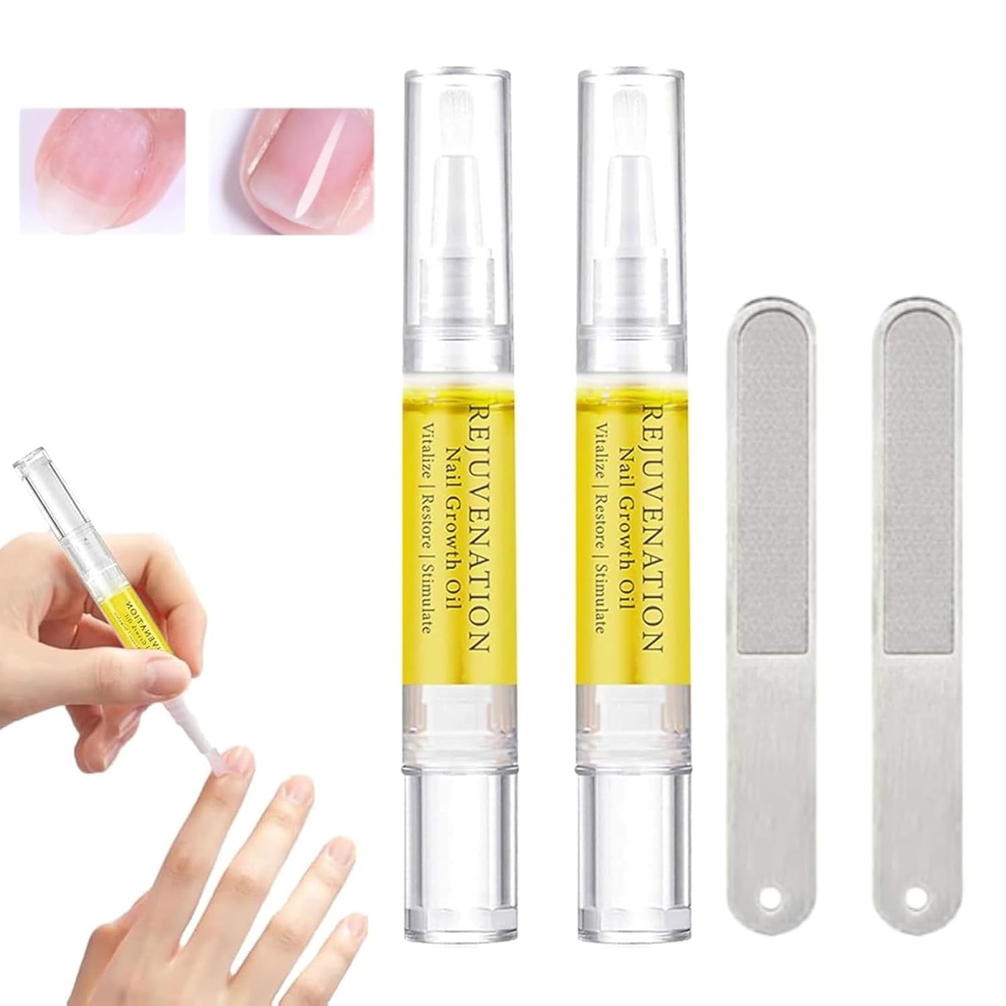 Fiorland Nail Growth Oil, Rejuvenation Nail Growth Oil, Instant Nail Repair, Rejuvenation Serum for Nail Strengthener and Growth (2PCS)