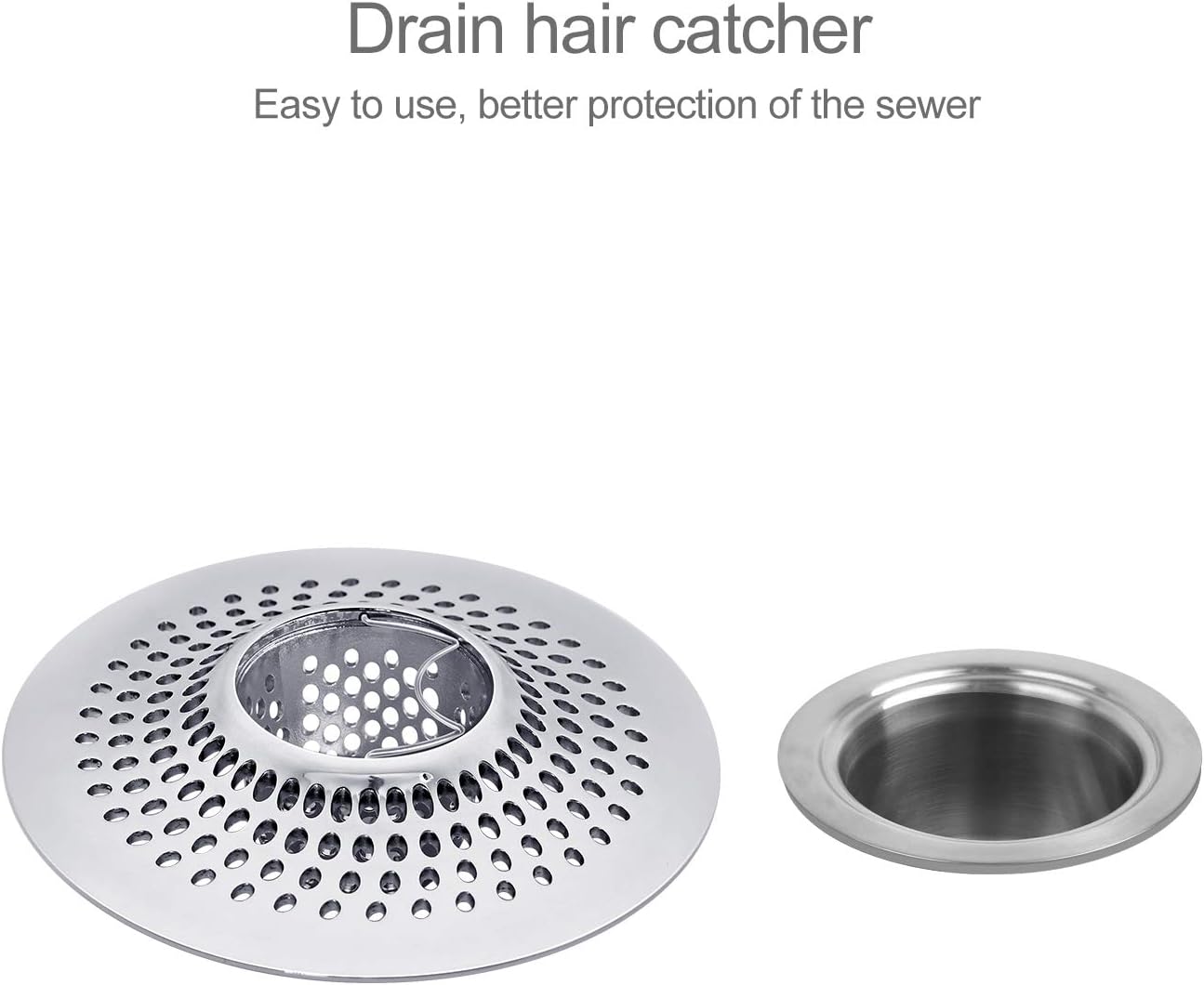 LEKEYE Drain Hair Catcher/Bathtub Shower Drain Hair Trap/Strainer Stainless Steel Drain Protector(Patented Product)