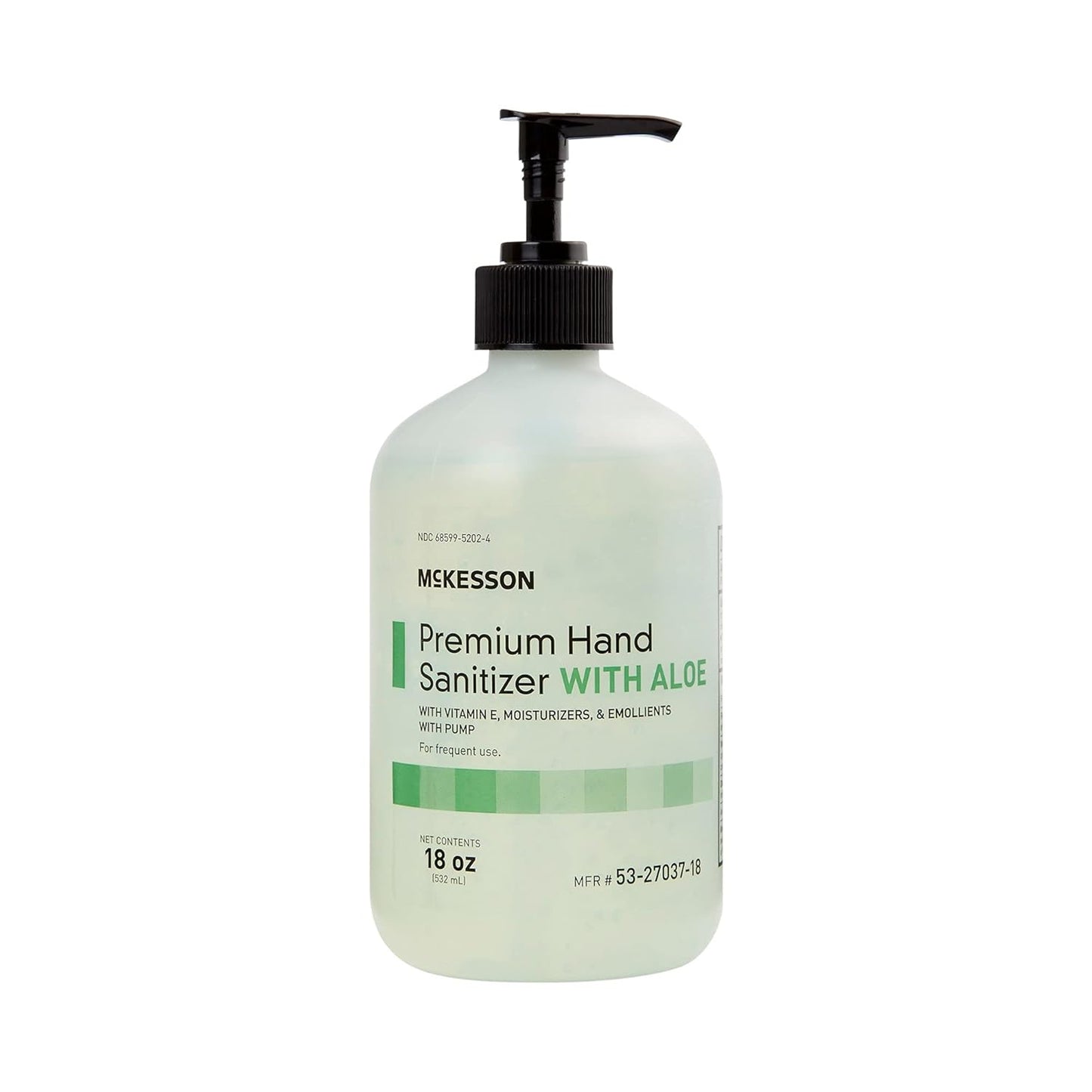 McKesson Hand Sanitizer with Aloe, 18 oz Pump Bottle [Pack of 5] - 70% Ethyl Alcohol, Spring Water Scent, No-Rinse Sanitizing Gel with Vitamin E and Moisturizers, Medical-Grade