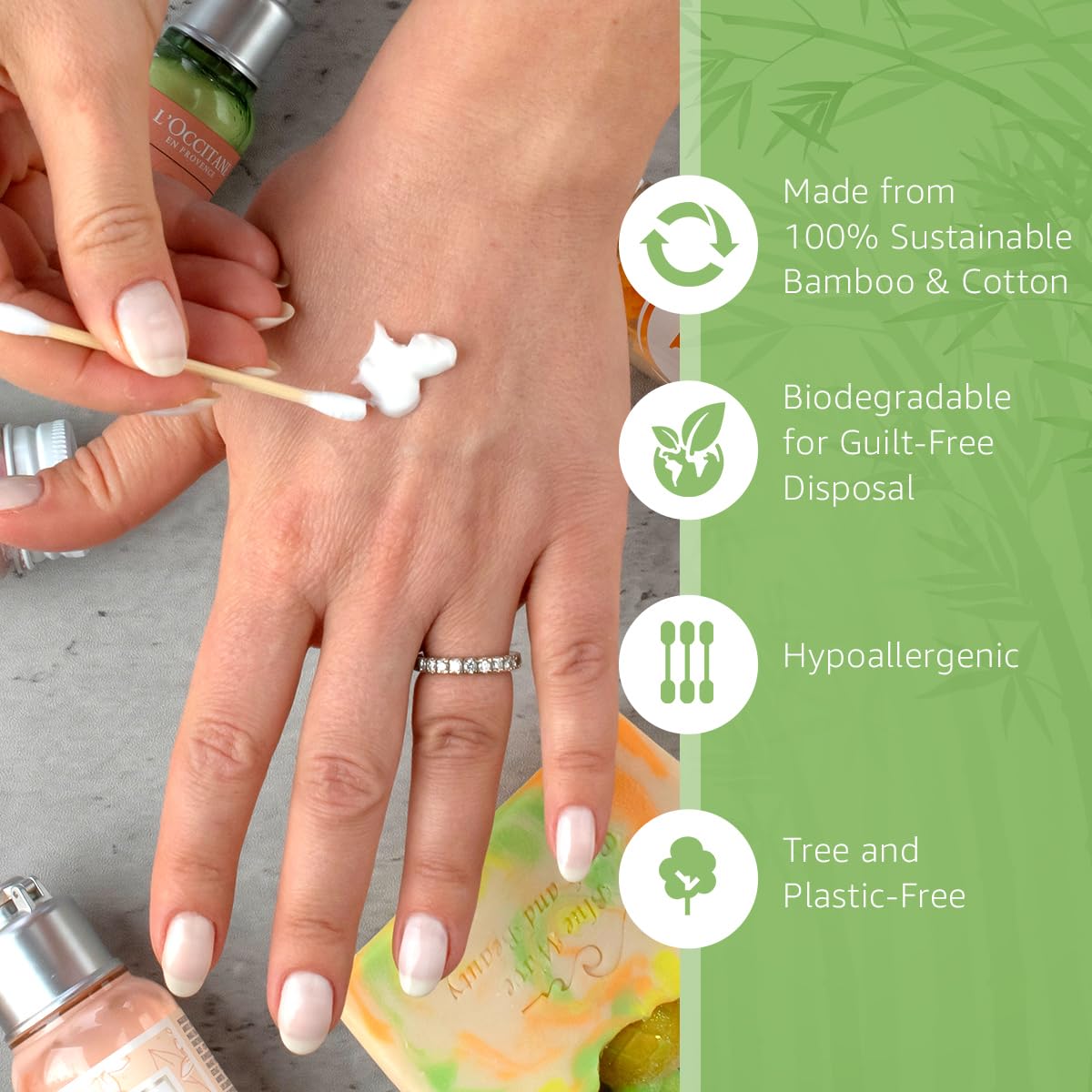 100% Bamboo Cotton Ear Swabs (200-Pack) | Double Tipped Ear Cotton Buds for Beauty & Personal Care | FSC Certified & Hypoallergenic | Suitable for All Ages & Pets | Biodegradable & Disposable