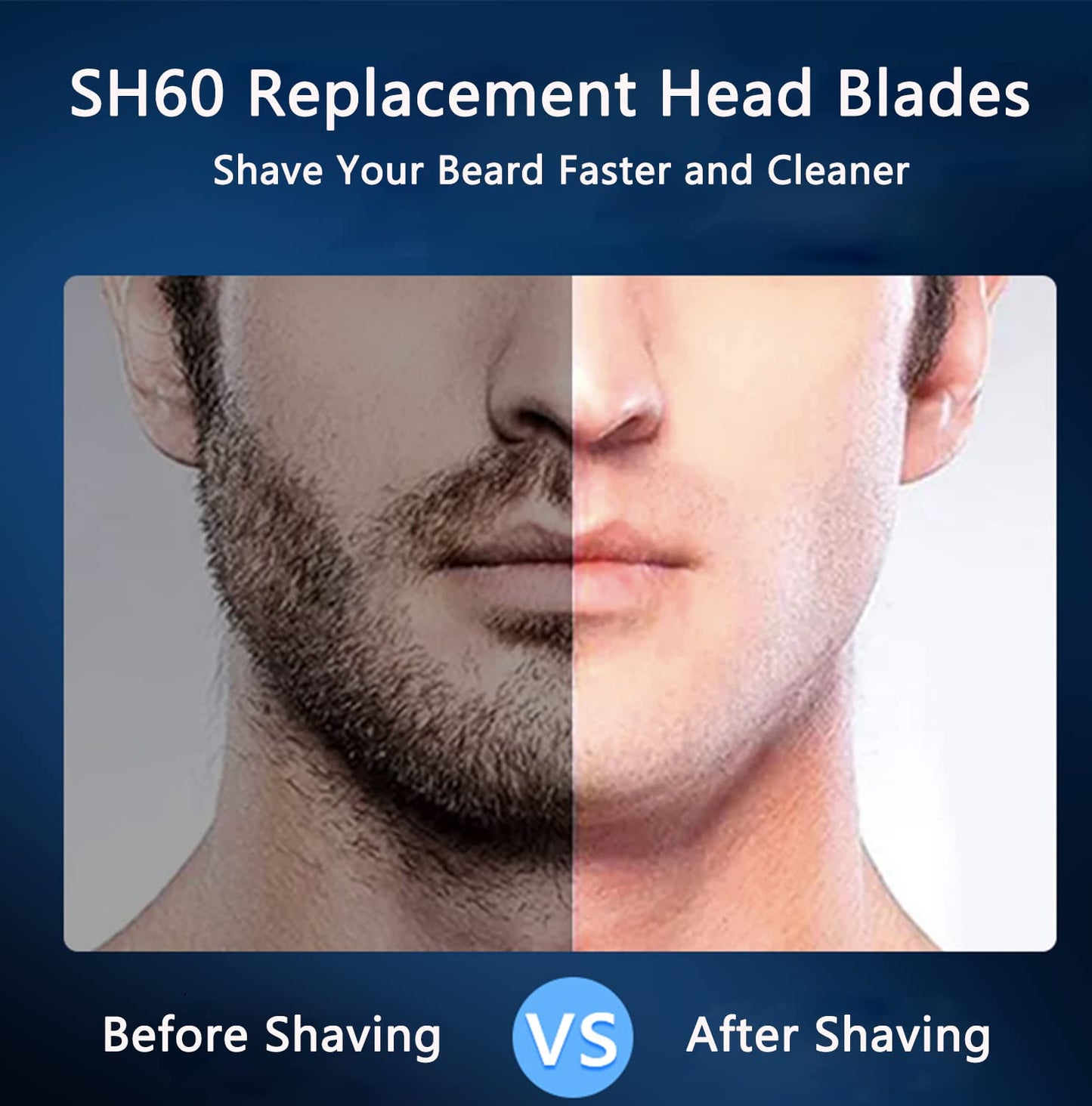 SH60/72 Replacement Heads Compatible with Philips Electric Shaver Series 6000, SH60 Replacement Blades Razor Heads for Shaver S6810/82, S6850/85, S6880/81, Upgraded Shaving Blade 6-Pack