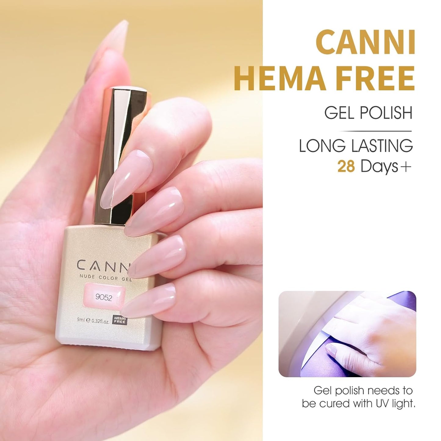 CANNI 9ml Hema-Free Jelly Gel Nail Polish Set- 6Pcs Jelly Nude Pink Neutral Transparent Milky White Colors Kit,Soak Off LED Manicure Kit DIY at Home Salon Gifts for Women Girls