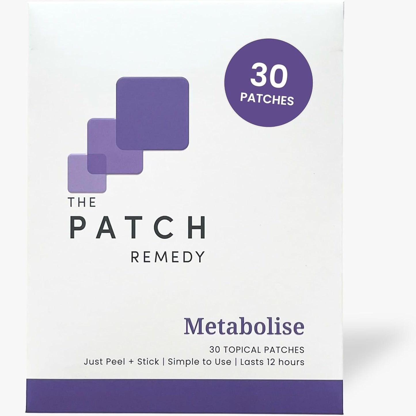 Metabolise Patch | 5-HTP, Guarana, L-Carnitine, Fucus, Zinc, Yerba Mate, Raspberry Ketone | 30 Patches