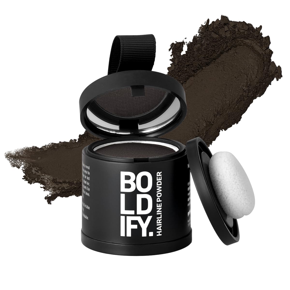 BOLDIFY Hairline Powder (LARGE, 10g) - Root Touch Up Hair Color for Gray Coverage - Bald Spot Concealing Hair Powder for Women & Men - 48-Hour Stain-Proof - Ash Brown