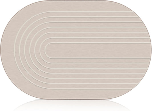 Elfcool Stone Bath Mat Diatomaceous Earth Shower Mat Non Slip Quick Dry Bath Stone Mat Super Absorbent Bathroom Floor Mat for Bathroom Kitchen Counter (Off White)