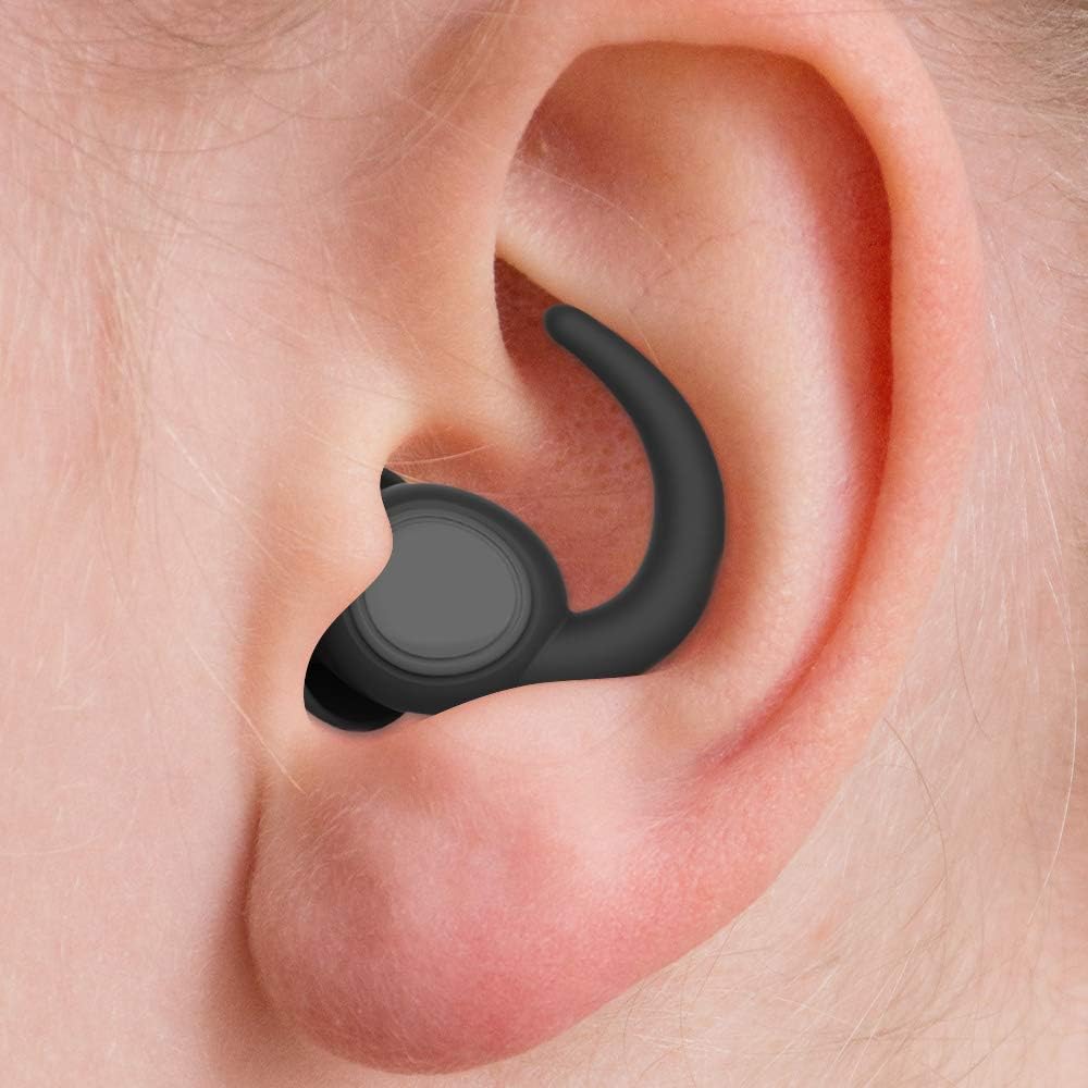 WUTAN Ear Plugs for Sleeping Noise Cancelling 14-38dB, Comfortable Soft Reusable Silicone Ear Plugs Noise Reduction Earplugs for Sleep Concert Work Airplane Travel (Blue White, S/L)