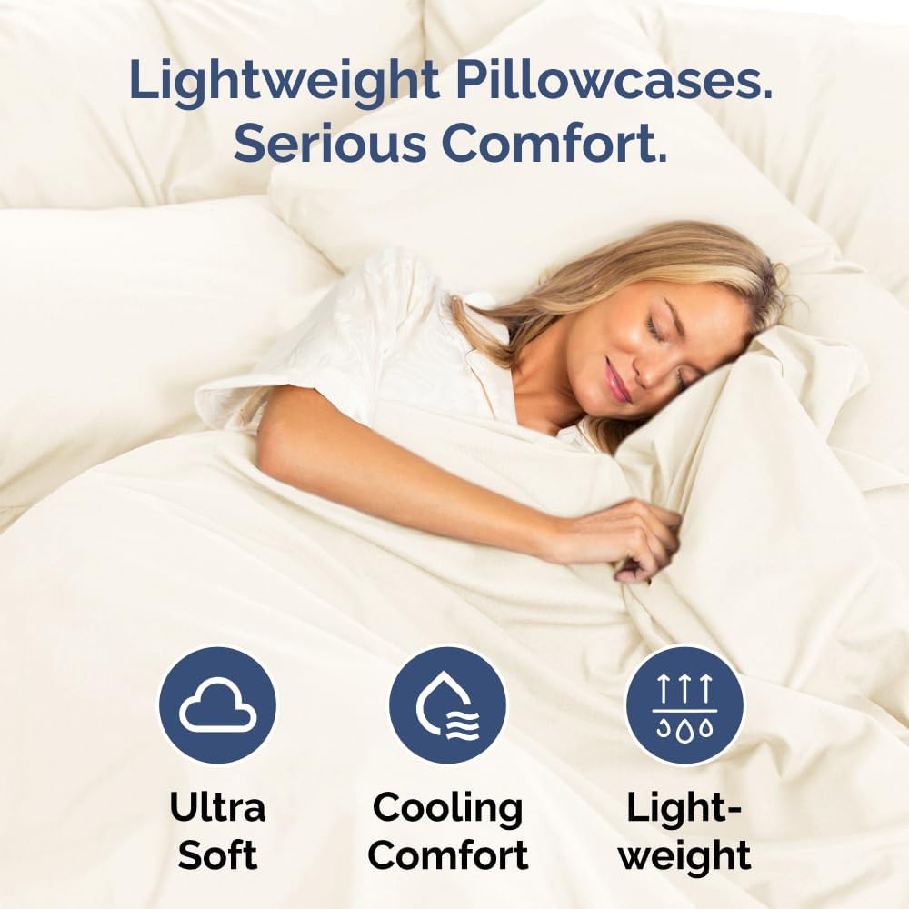 Standard Pillow Cases Set of 8 - Ultra Soft Hotel Quality Pillowcase Covers - Comfy, Cozy & Wrinkle Free - Shrink, Stain & Fade Resistant - Machine Washable Pillow Protectors - 8 Piece Set - Off White