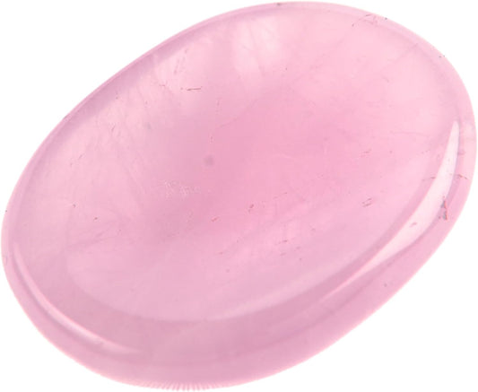 Rose Quartz Worry Stones – Crystal Thumb Worry Stone for Anguish, Stress – Relaxing and Soothing Balance Stones for Meditation, Stress Relief – Healing Stones and Crystals for Men and Women