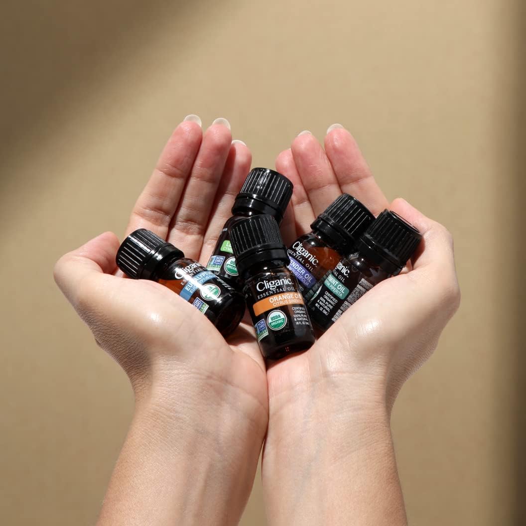 Cliganic Organic Sweet Orange Essential Oil, 10ml - 100% Pure Natural for Aromatherapy Diffuser | Non-GMO Verified (Packaging May Vary)