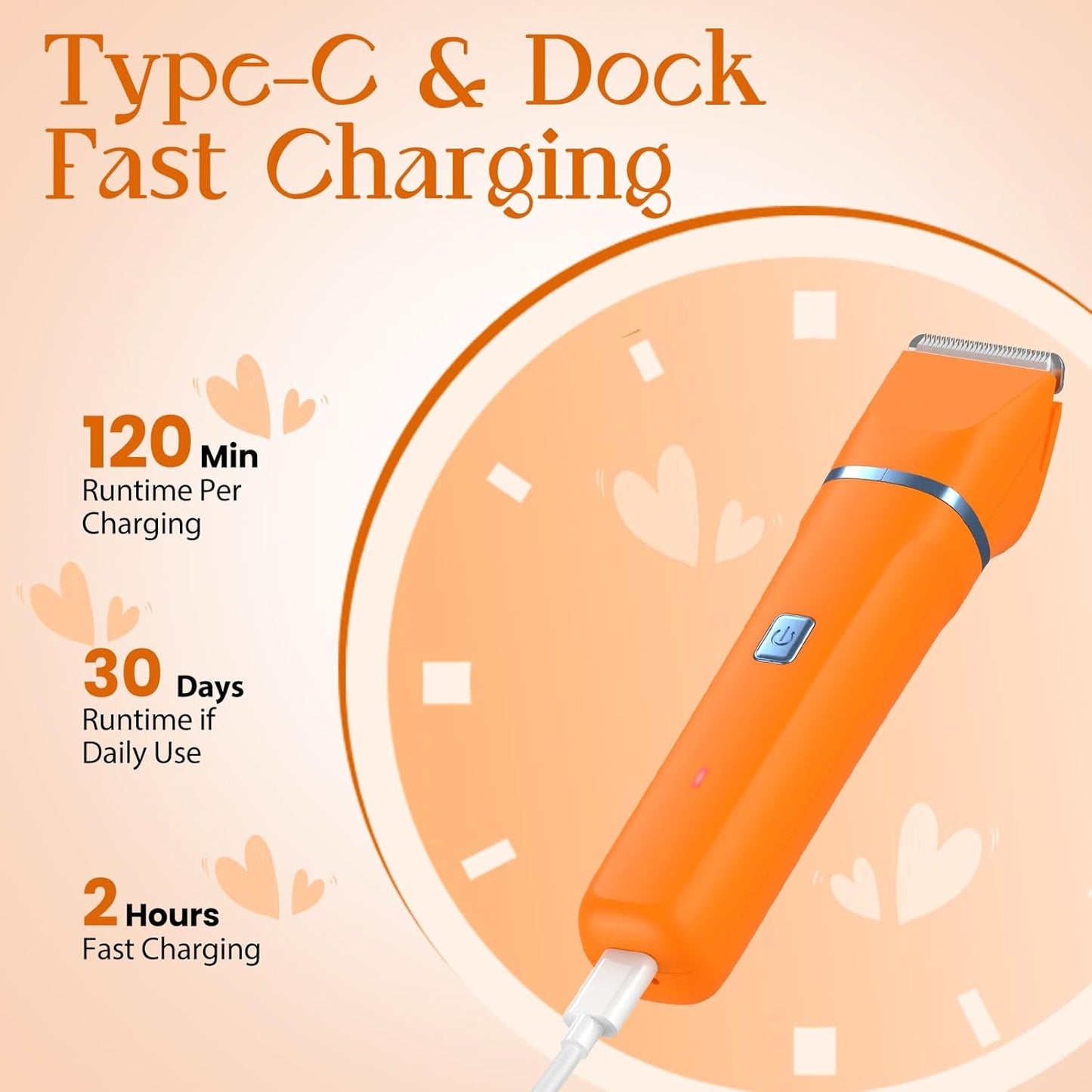 Facial Hair Removal for Women - Waterproof 2 in1 Rechargeable Eyebrow Facial Trimmer and Bikini Trimmer for Women, Painless Face Electric Razor/Shaver for Lip, Arms, Face, Peach Fuzz