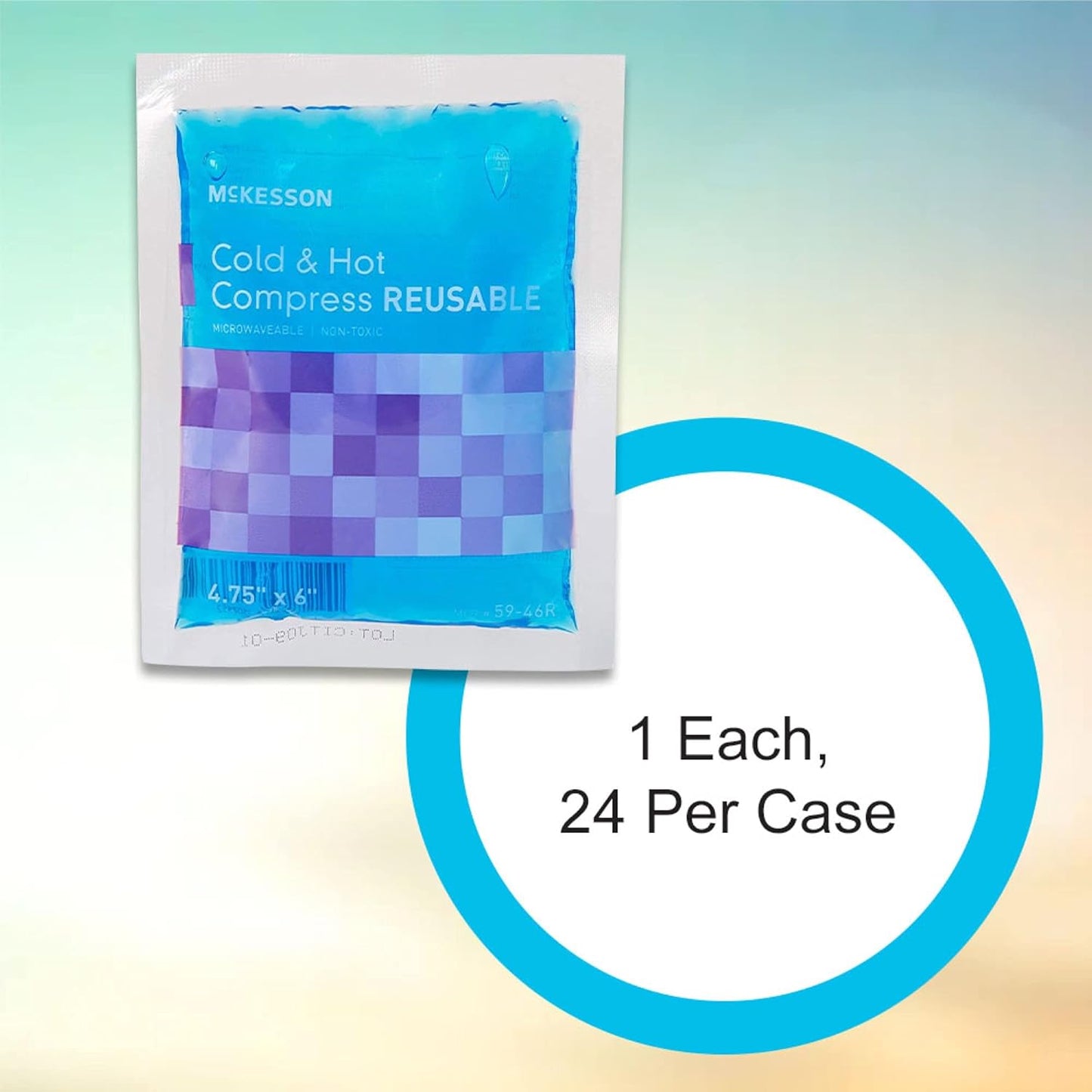 McKesson Cold and Hot Compress Reusable [24 Pack] Gel Ice Hot Packs for Injuries, 4.75 in x 6 in