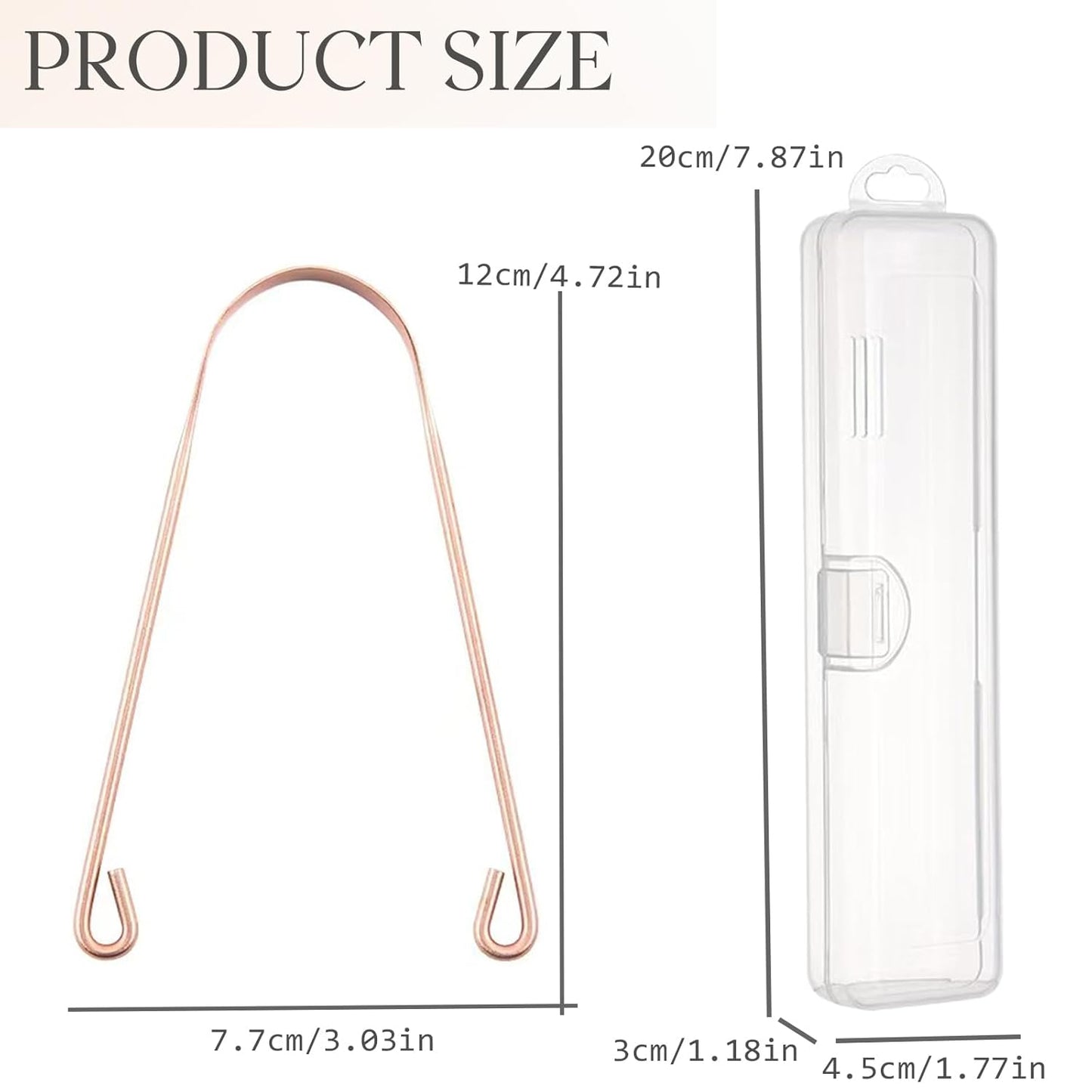 6PCS Copper Tongue Scraper Set Tongue Cleaner Oral Tongue Tools for Fresh Breath and Mouth Hygiene Care with Travel Case