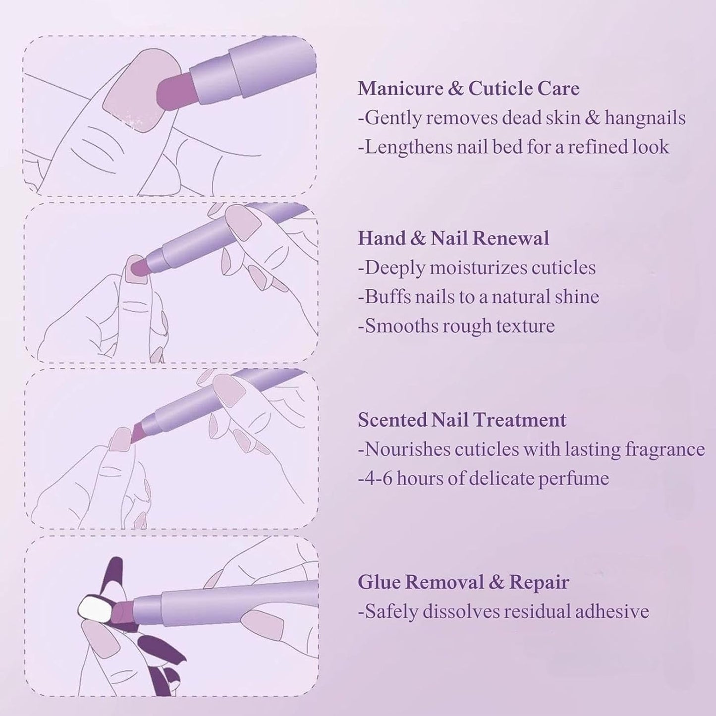 Upgrade 3-in-1 Nail Care Pen, 3-in-1 Cuticle Oil Cuticle Pusher Nail Oil Pen, Cuticle Oil Pens For Nails, for Moisturize Strengthen Brighten Nails Care (1pc)