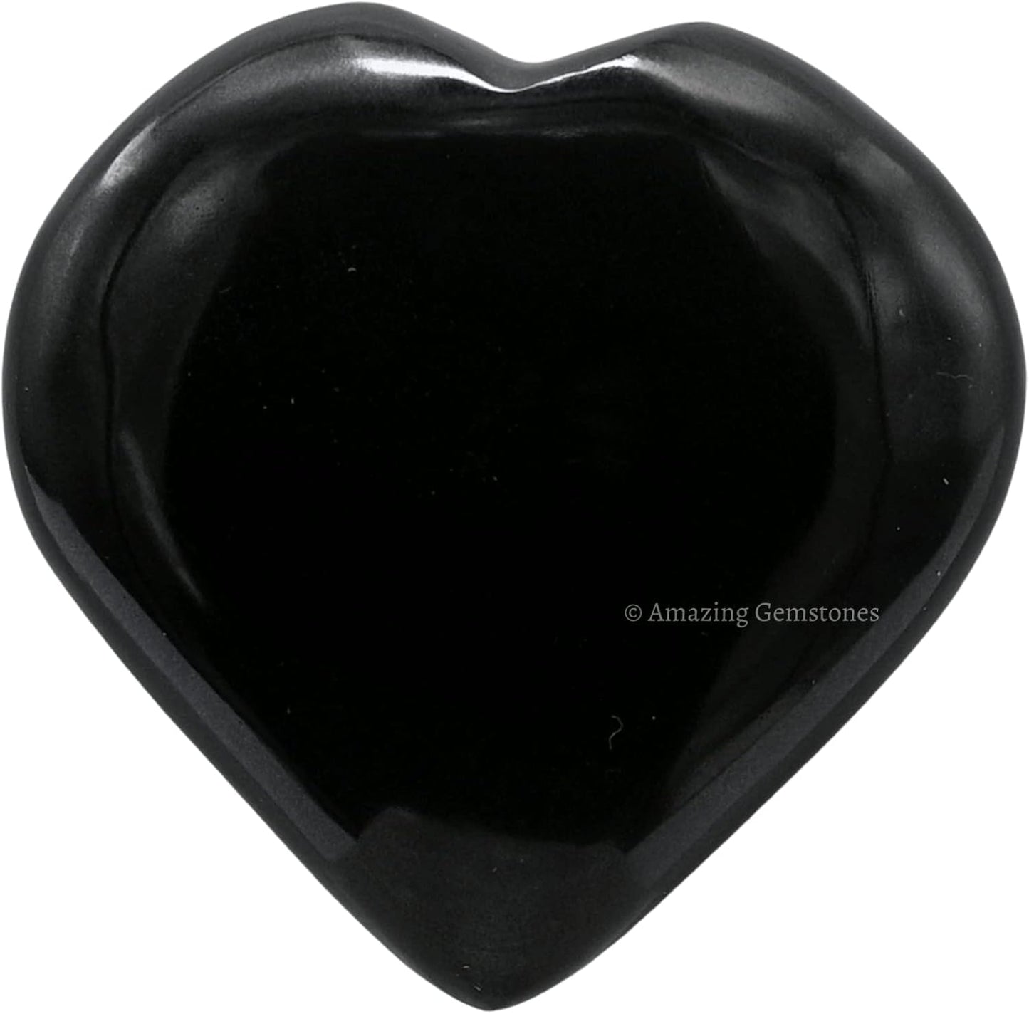 Amazing Gemstone Black Obsidian Crystal Heart Palm Stone - Pocket Massage Worry Stone for Natural Body Chakra Balancing, Reiki Healing and Crystal Grid