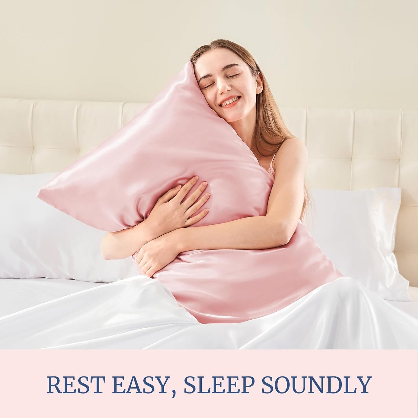 BEDELITE Satin Pillowcase for Hair and Skin, Super Soft Similar to Silk Pillow Cases 4 Pack with Envelope Closure, Cooling Pillowcases for Women Men (20"x36" King Size, Pink)