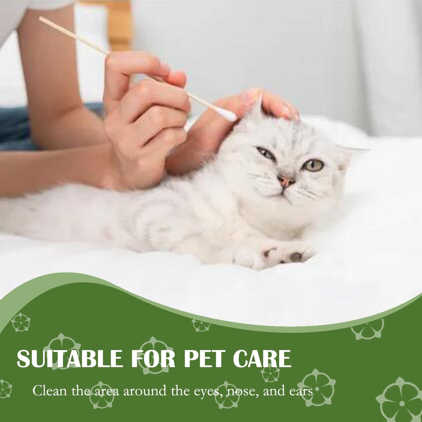 6 inch Long Cotton Swabs in Storage Box 500PCS,Bamboo Sticks & Highly Absorbent Tipped Applicators for Makeup, Gun Cleaning, Pet Care