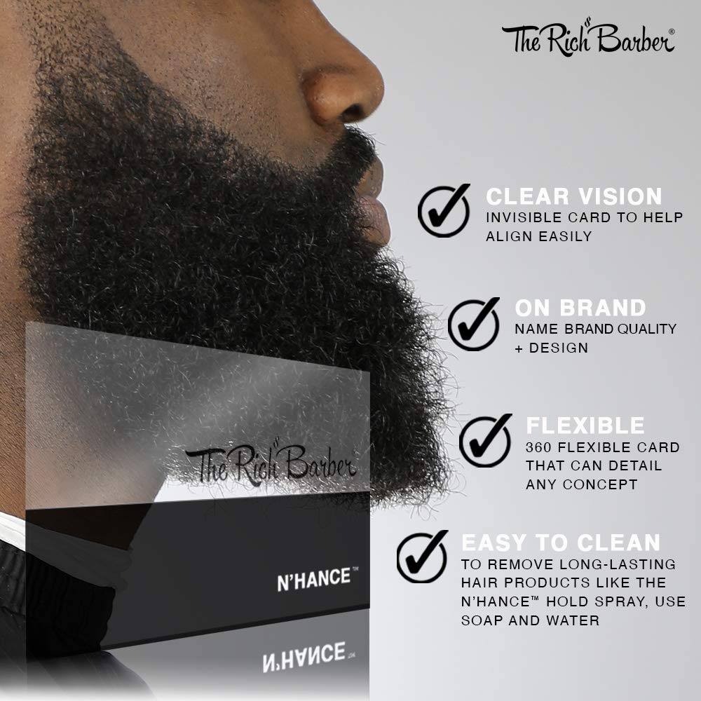 The Rich Barber N'Hance Hair Building Fiber Application Cards, 5 Pack - Hairline Line Up & Enhancement Applicator Tool - Works with All Hair Building Fibers - For Barbers & Personal Use