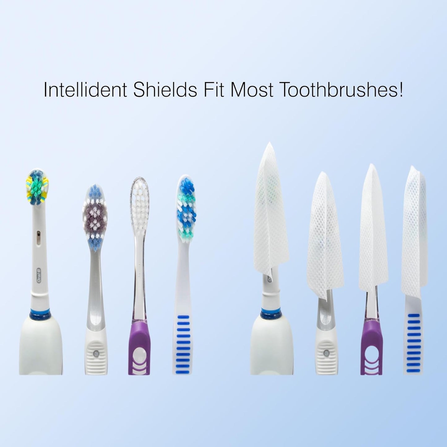 Intellident Toothbrush Shields - Pack of 3 Toothbrush Head Cover Caps - Breathable, Quick-Drying & Disposable - Perfect for Travel, Home & Office Use