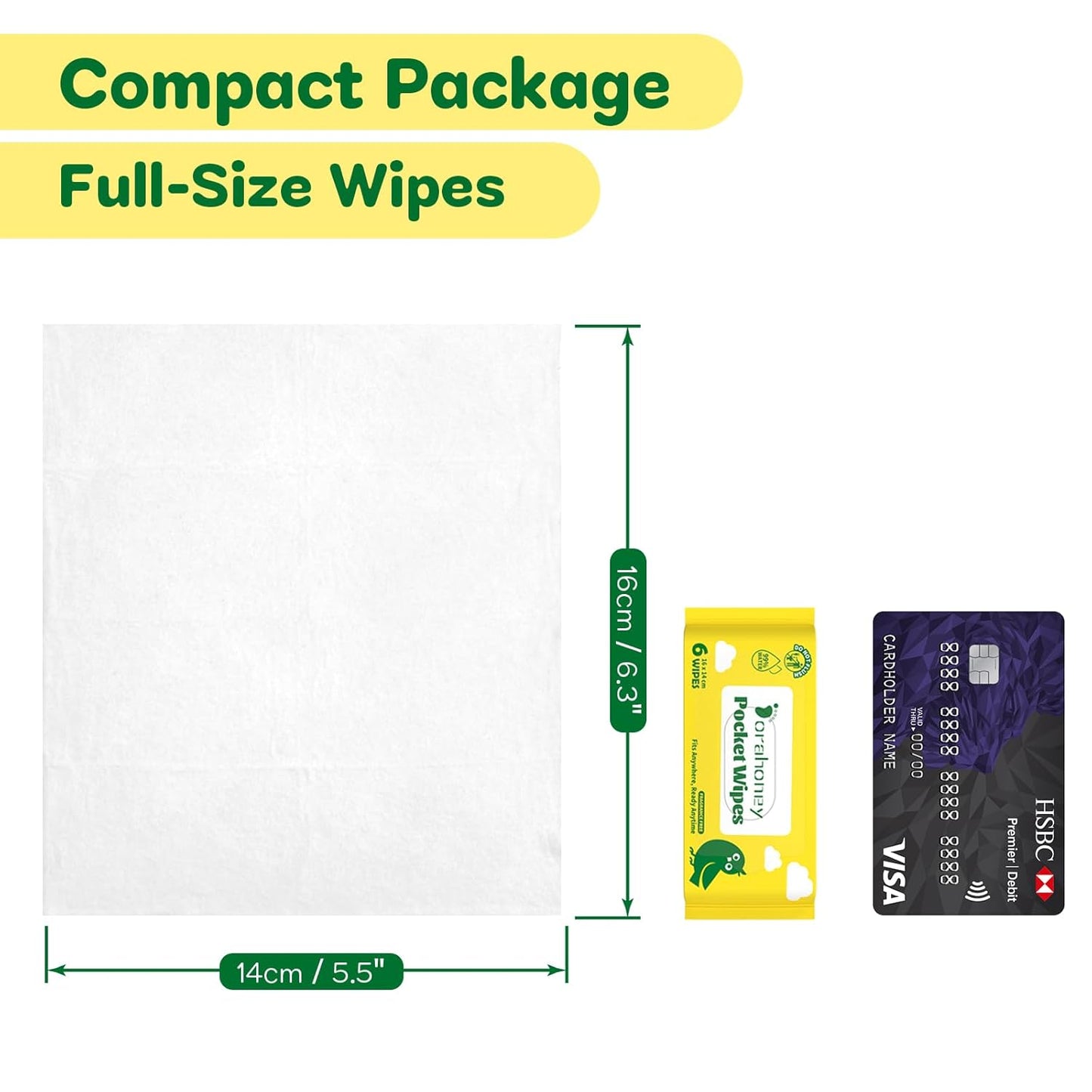 Unscented Travel Wet Wipes, 99% Purified Water Mini Wipes for Sensitive Skin, Hypoallergenic & Plastic-Free Pocket Wipes, 48 Count (8 Packs of 6)