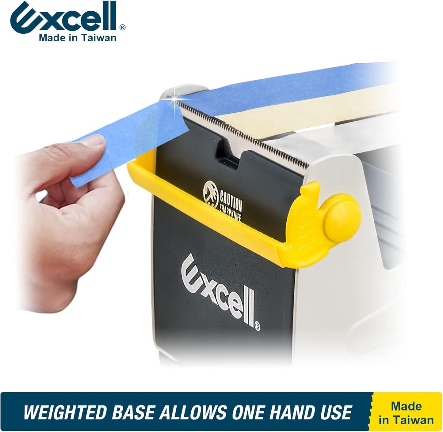 Excell ET-337 Heavy Duty Steel Desk Tape Dispenser (3" Wide) with Safety Blade Cover, Desk Top Dispenser for Home,Office, Shop, Retail Store and Warehouse Wrapping Purpose (3 Inch)