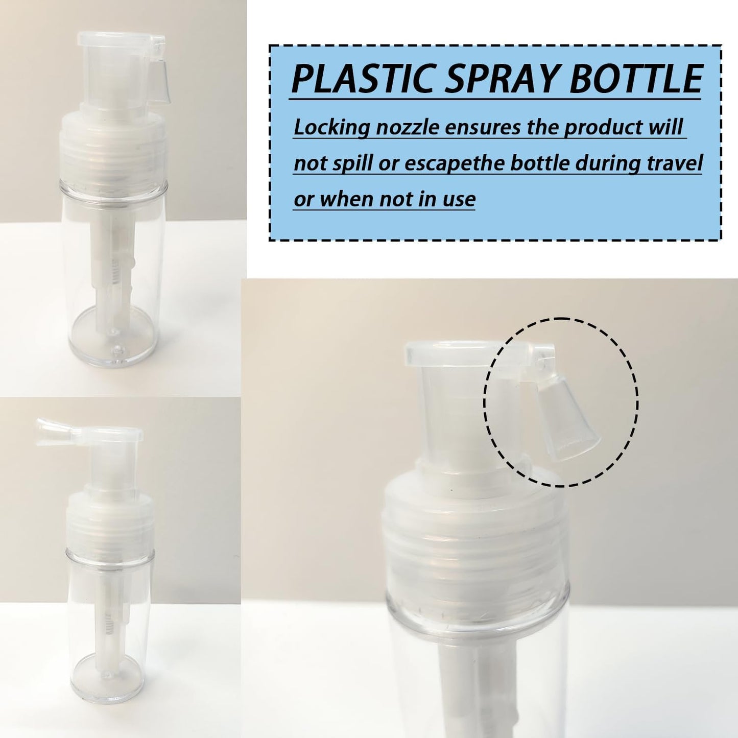 Portable Detachable Travel Spray Bottle Container Barber Powder Bottle Spray - for Applying Talc and Powder -, Refillable Hair Fiber Applicator for Hair Salon, Home, Beauty, 3.7oz/110ml